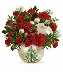Teleflora's Classic Pearl Ornament Bouquet from Victor Mathis Florist in Louisville, KY